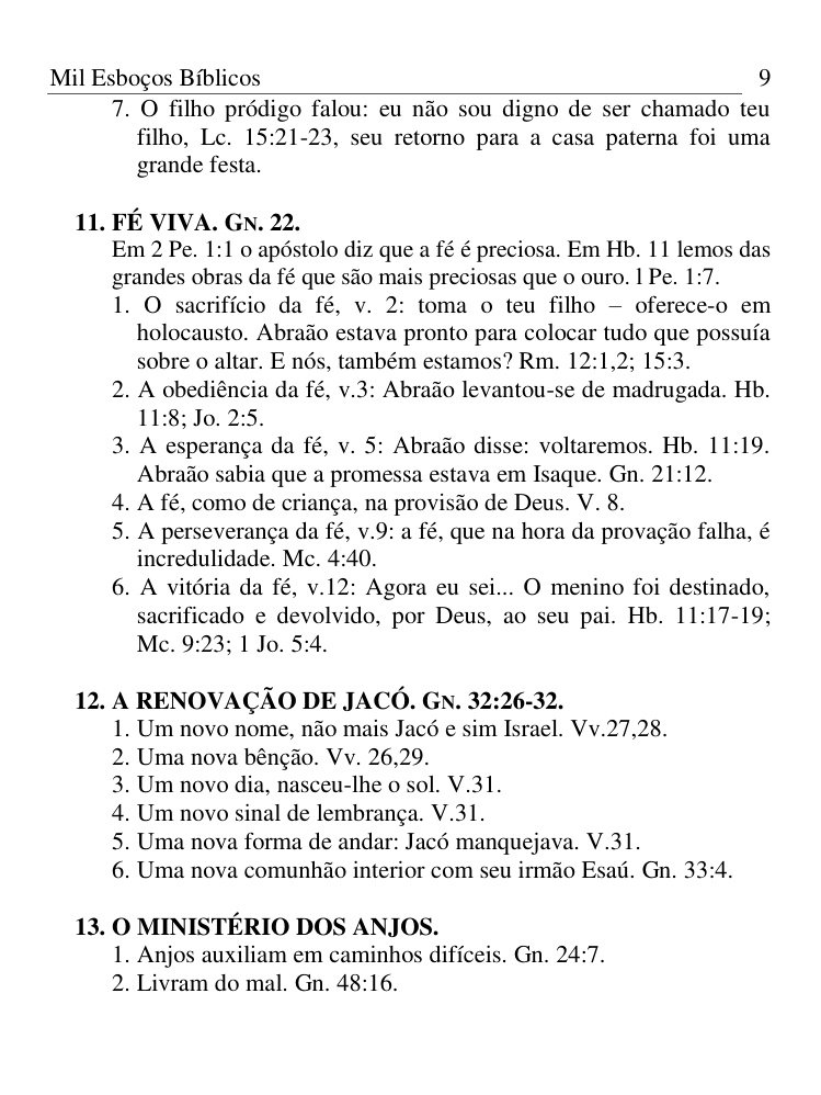 Exemplo de esboço sobre fé viva
